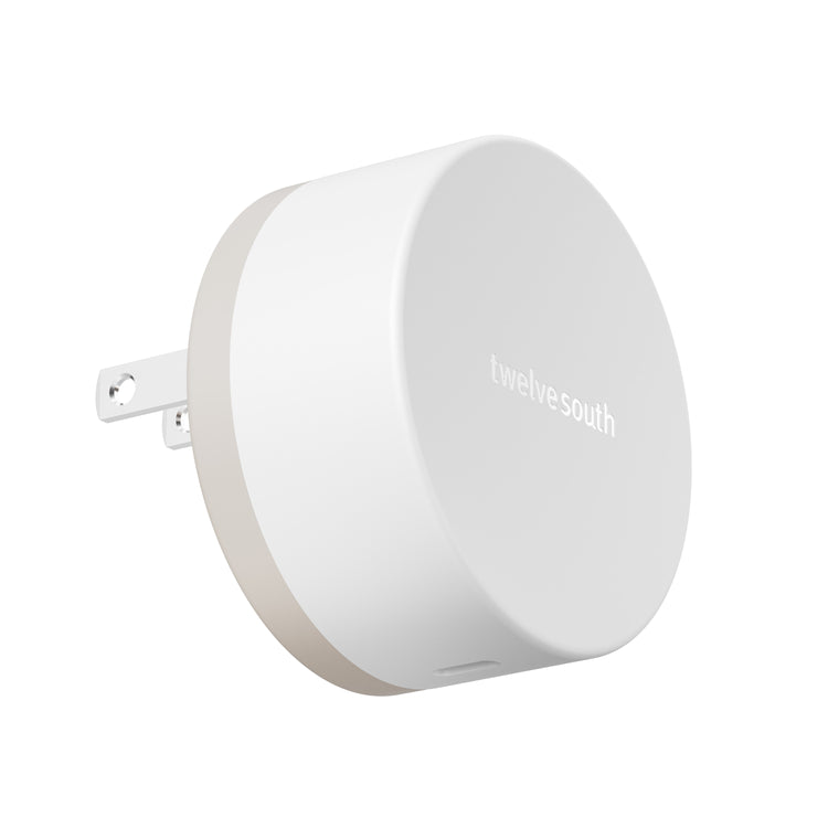 White wall-mounted device with ' TwelveSouth' branding on a white background