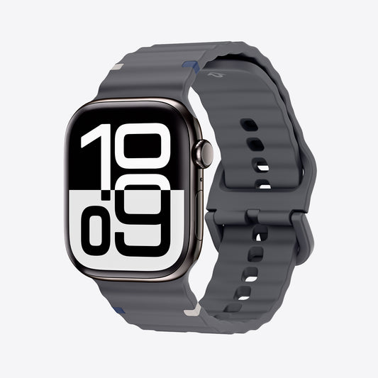 Smartwatch with a gray band on a light gray background