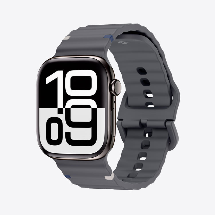 Smartwatch with a gray band on a light gray background