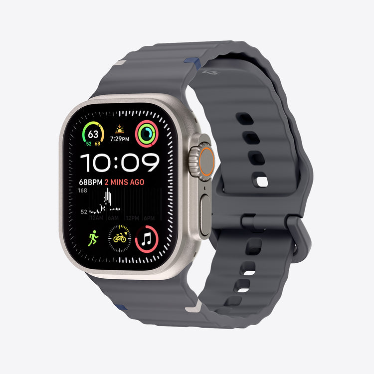Smartwatch with a gray band on a white background
