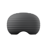 Dark gray, ribbed cylindrical object on a white background