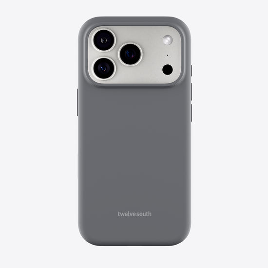 Gray phone case with 'twelve south' branding on a white background