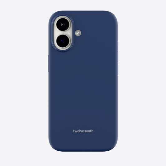 Navy blue phone case with 'twelve south' branding on a white background