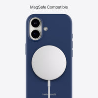 Navy phone case with MagSafe-compatible design on a white background