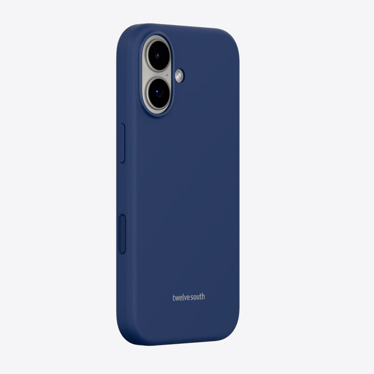 Blue phone case with 'twelve south' branding on a white background